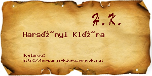 Harsányi Klára névjegykártya